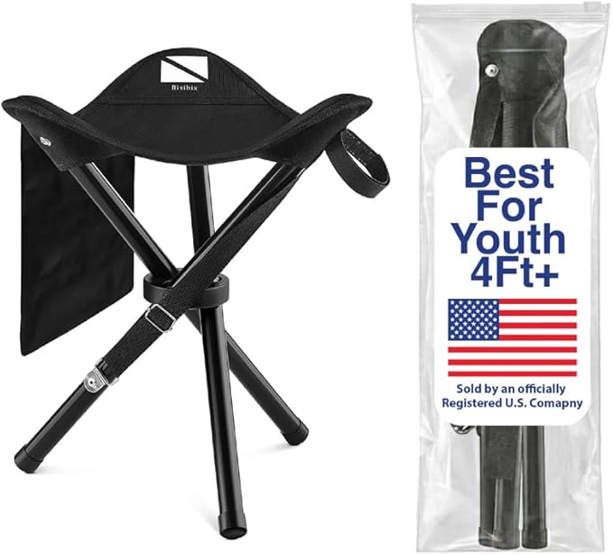 Risibix Foldable Tripod Stool - for Youth & Kids 13.4 Inches