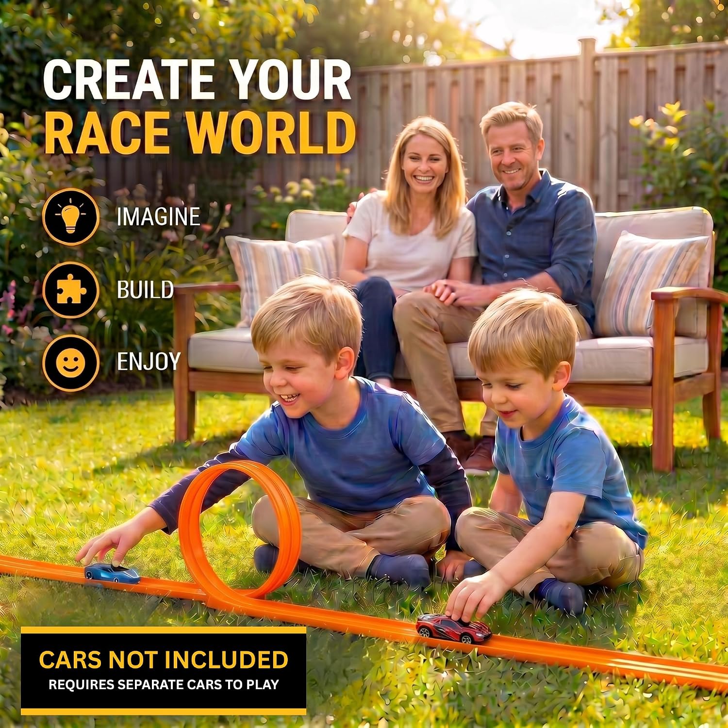 RISIBIX Flexible Orange Race Track Toy for Kids – Build, Bend & Race Into Endless Adventures - Image 2