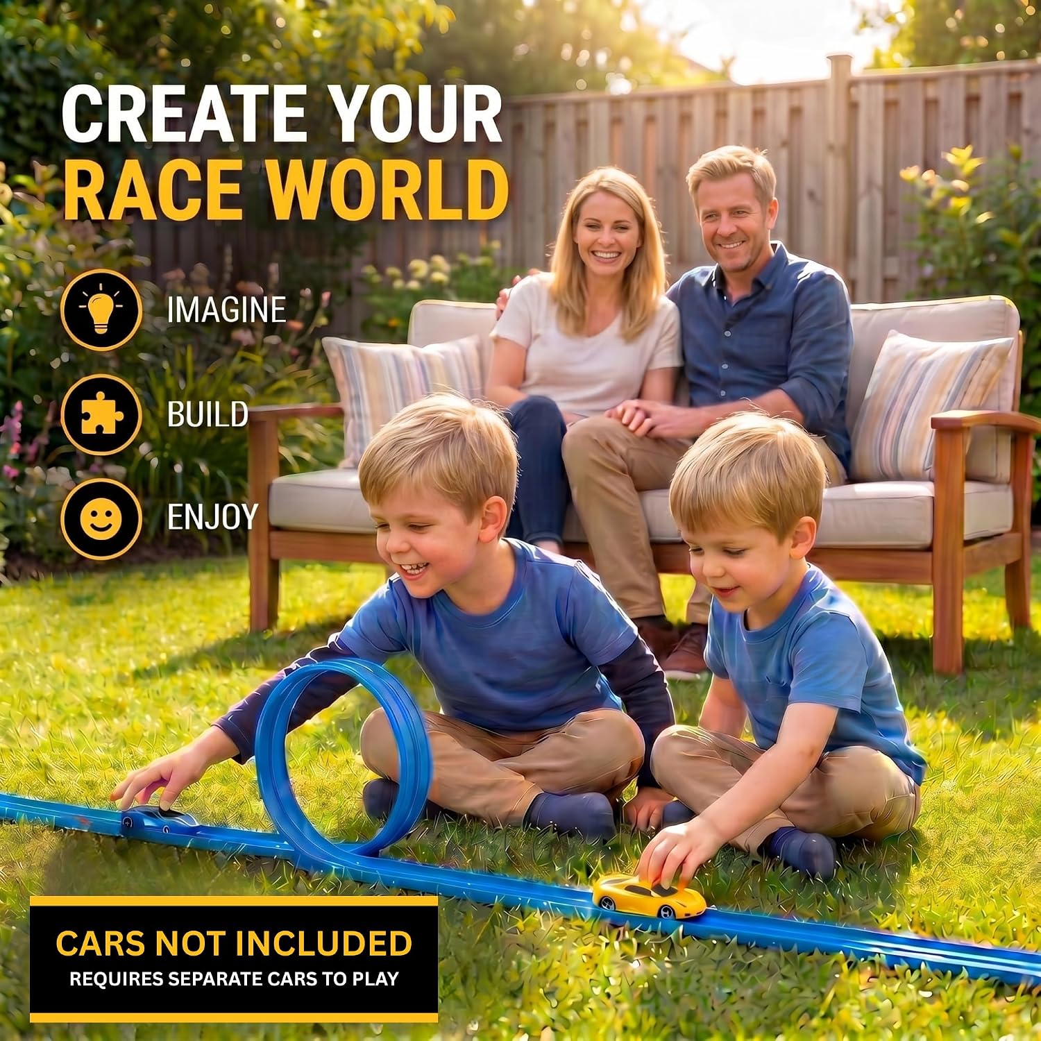 RISIBIX Flexible Blue Race Track Toy for Kids – Build, Bend & Race Into Endless Adventures - Image 3