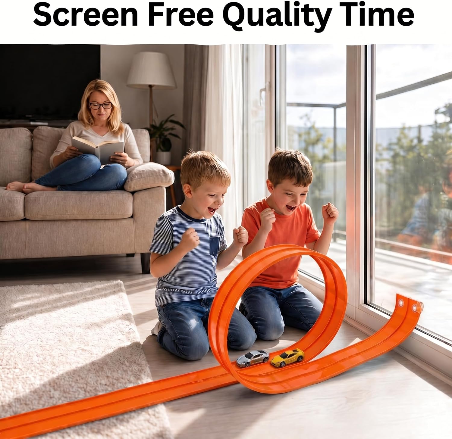 RISIBIX Flexible Orange Race Track Toy for Kids – Build, Bend & Race Into Endless Adventures - Image 3