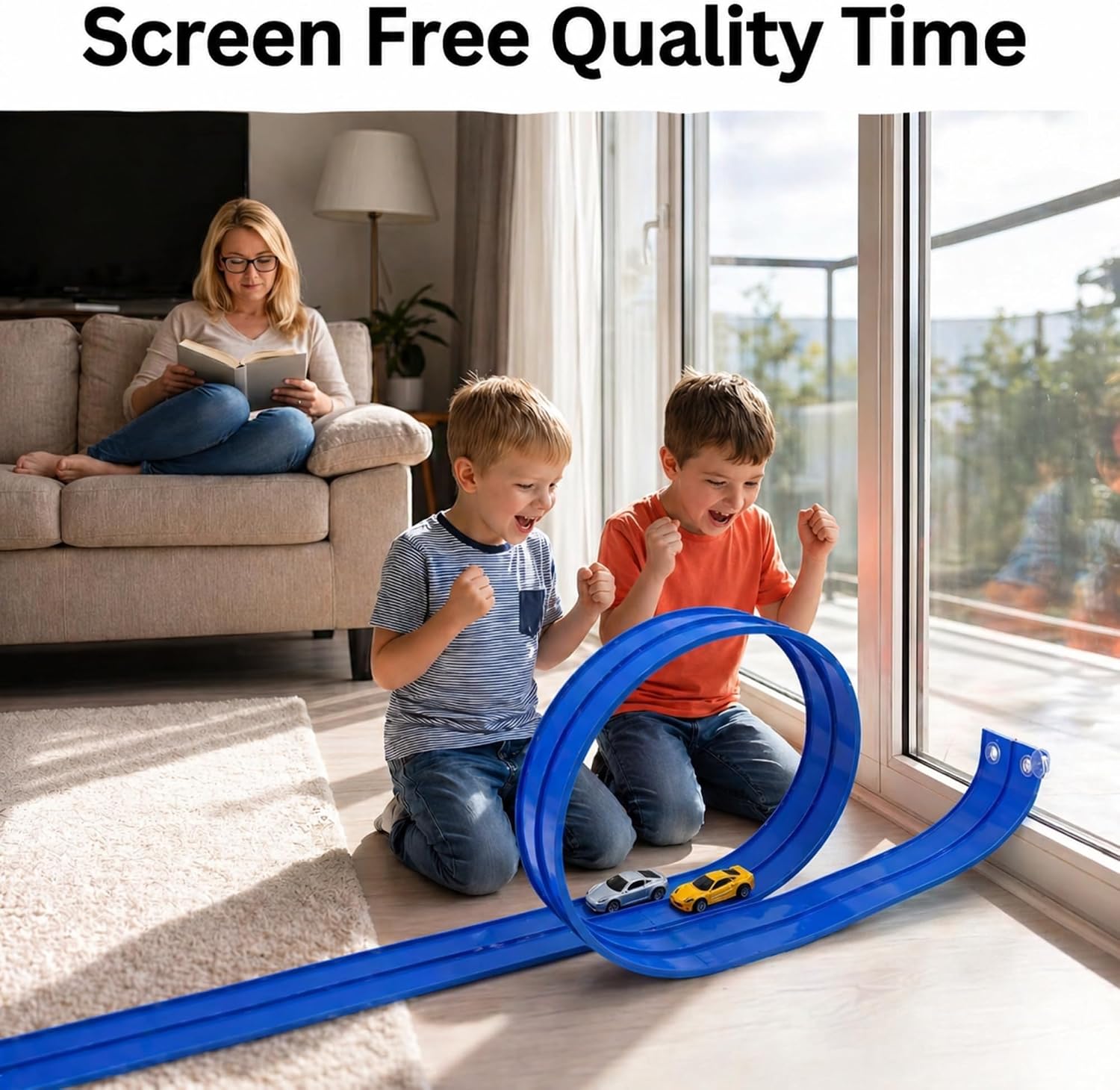 RISIBIX Flexible Blue Race Track Toy for Kids – Build, Bend & Race Into Endless Adventures - Image 4