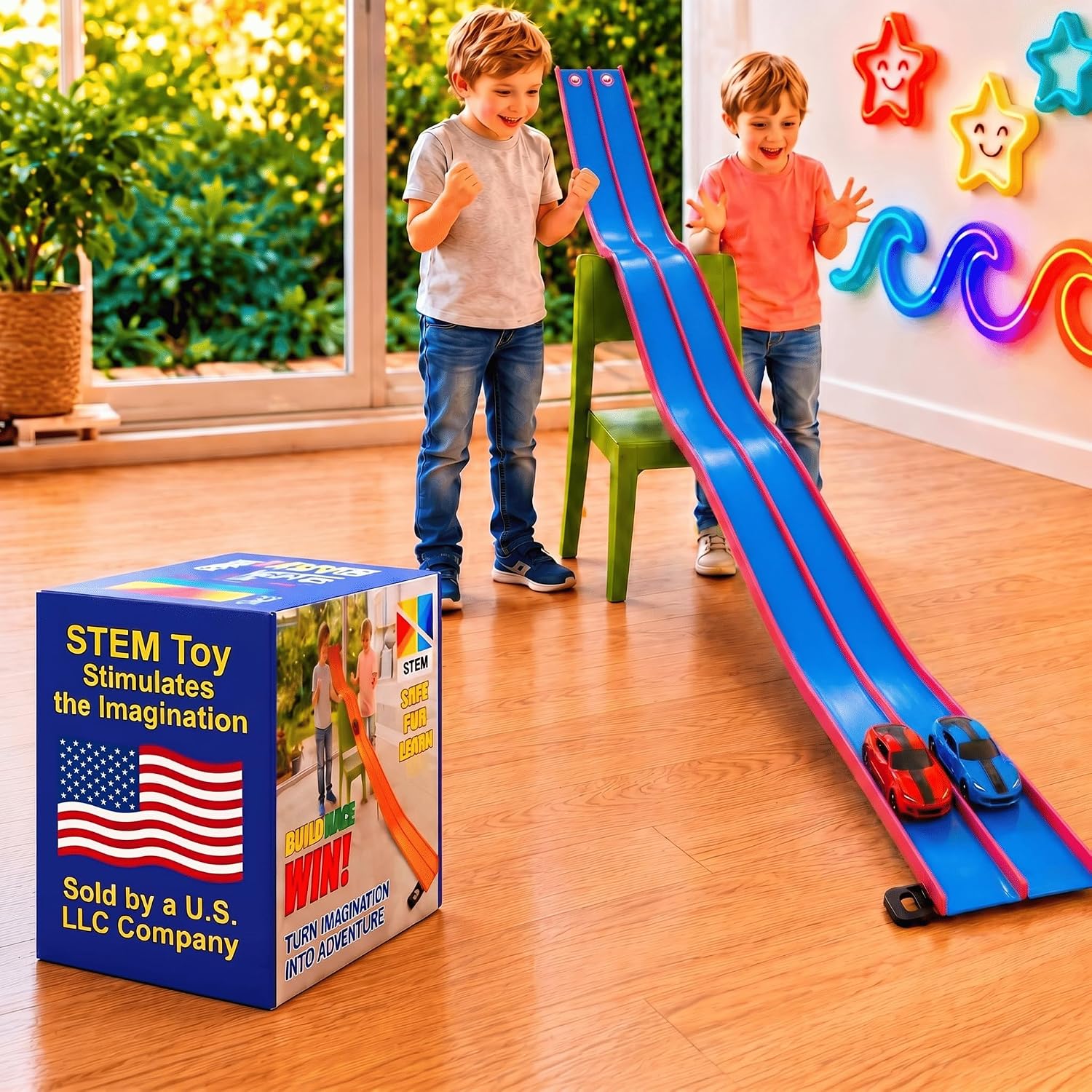 RISIBIX Flexible Red & Blue Race Track Toy for Kids – Build, Bend & Race Into Endless Adventures
