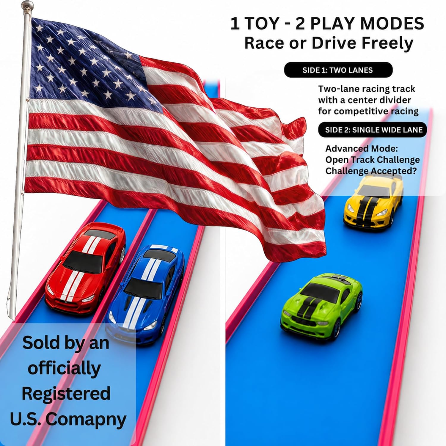 RISIBIX Flexible Red & Blue Race Track Toy for Kids – Build, Bend & Race Into Endless Adventures - Image 2