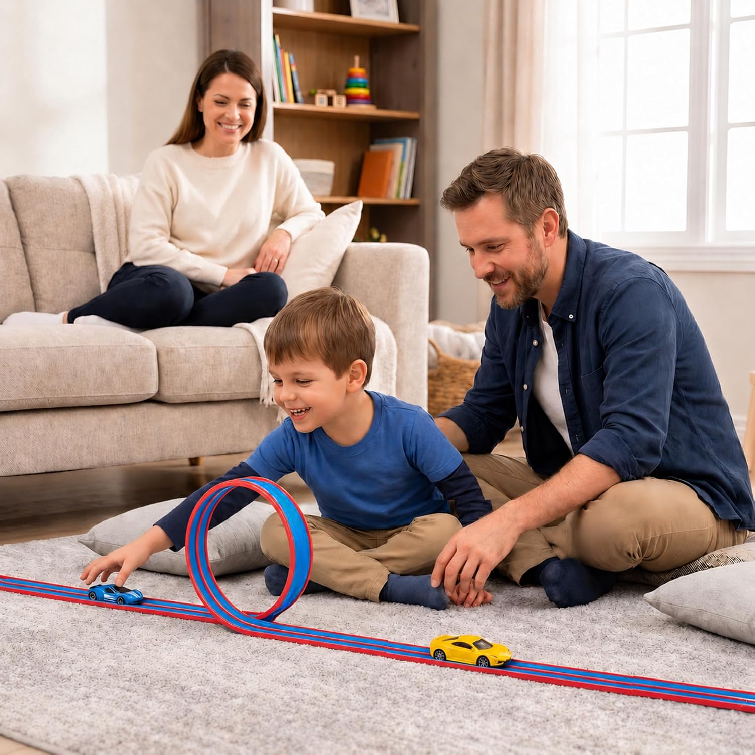 RISIBIX Flexible Red & Blue Race Track Toy for Kids – Build, Bend & Race Into Endless Adventures - Image 3