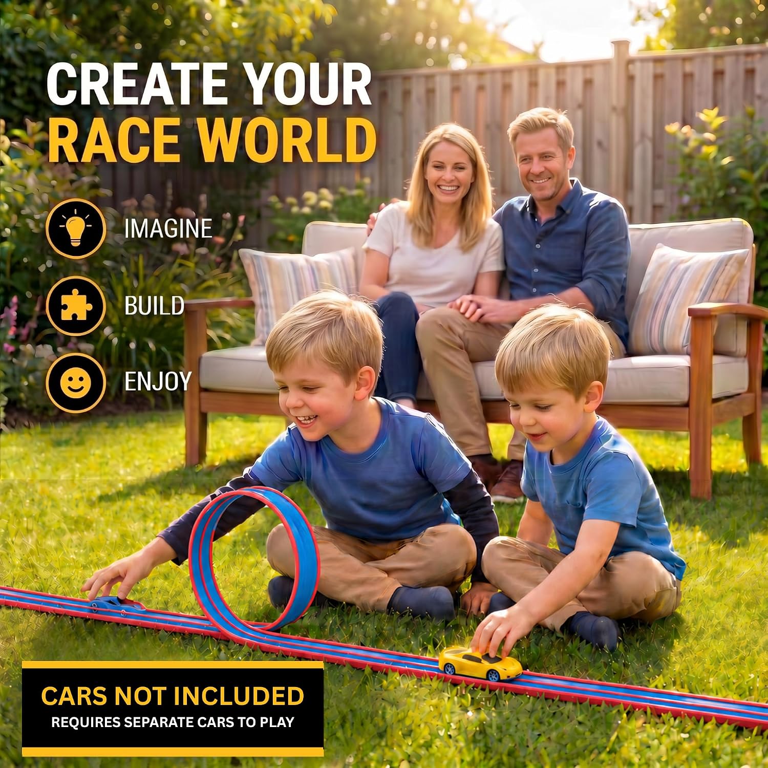 RISIBIX Flexible Red & Blue Race Track Toy for Kids – Build, Bend & Race Into Endless Adventures - Image 4