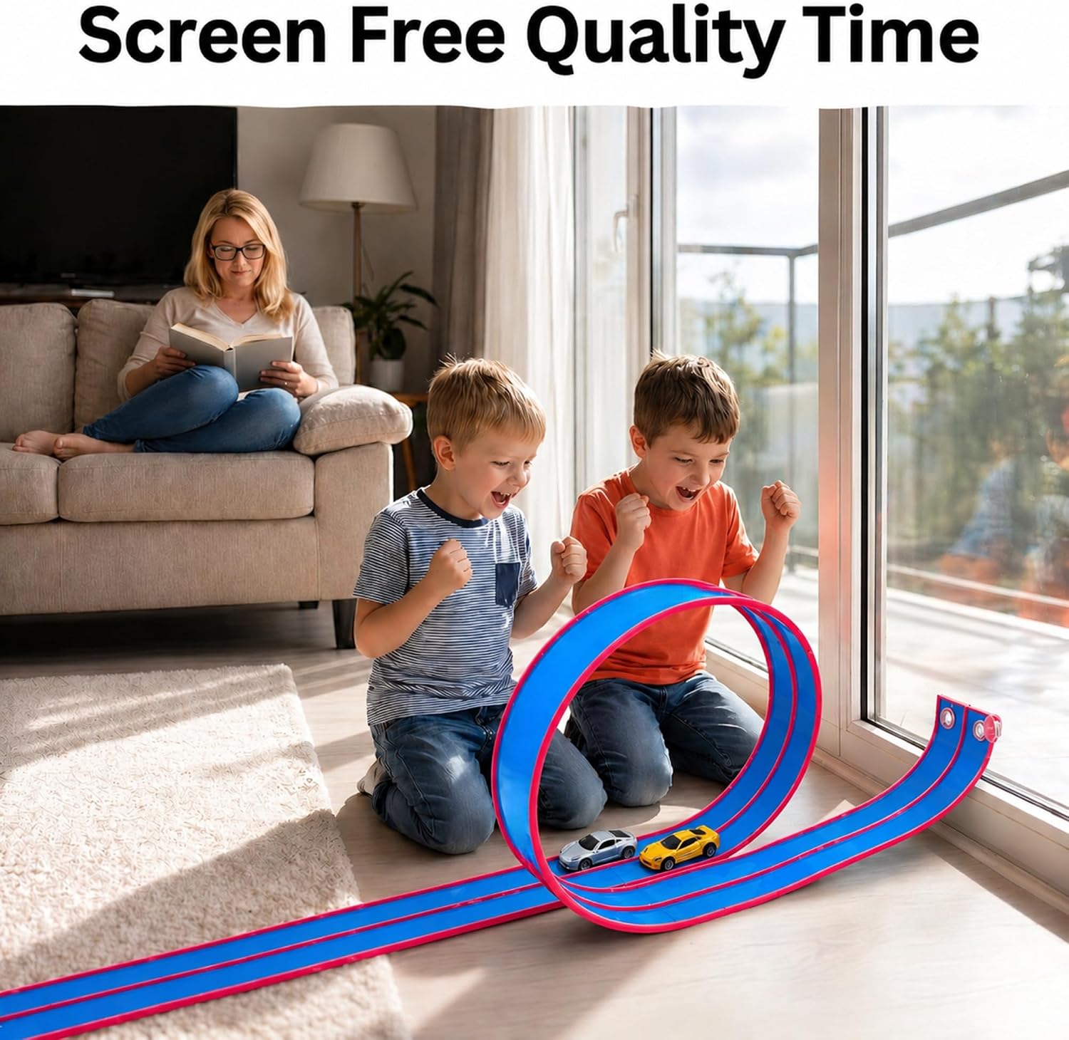 RISIBIX Flexible Red & Blue Race Track Toy for Kids – Build, Bend & Race Into Endless Adventures - Image 5